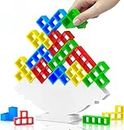 STOFFIER GARTEN 16 Pcs Tower Balance Stacking Building Blocks Game, Board Games for 2 Players Family Games, Parties, Travel, Kids & Adults Building Blocks Toy