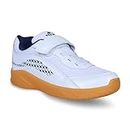 Nivia Flash Badminton Shoes for Kids (White/Blue) Size - UK01