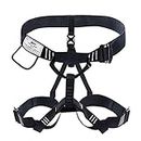 NewDoar Thickness Climbing Harness, CE Certification Wider Half Body Harness for Rock Rappelling Fire Rescuing Tree Climbing Gear (Black 2)