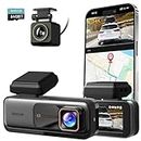 BOTSLAB True 4K Dash Cam Front and Rear, Night Vision Car Dash Cam with ADAS, Free 64 GB Micro SD Card, 2.4G/5G WiFi, 170°Wide Angle, Built-in GPS, 24/7 Parking Monitoring, Loop Recording