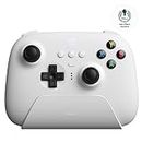 8BitDo Ultimate 2.4G Wireless Controller, Hall Effect Joystick Update, Gaming Controller with Charging Dock for PC, Android, Steam Deck & Apple(White)