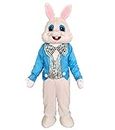 NQBRNG Blue Suit Easter Rabbit Mascot Costume Bunny Adult Easter Fancy Cosplay Costume