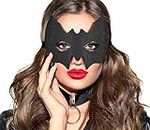 Balinco Máscara de disfraz de murciélago para mujer, máscara de ojos cómic, máscara de cara sexy, media máscara, accesorio de cosplay, máscara de ojos negra, carnaval