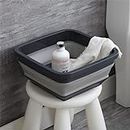 Gray Portable Basins Washbasin Basin Bucket Bowl Sink Bathroom kitchen Water bucket folding basin camping car accessoire YY