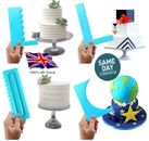 8 Pieces Decorating Comb and Icing Smoother, Cake Edge Tools for DIY Cake, BLUE