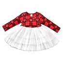 Baby Tutu Dress, Toddler Girl Valentine's Day Outfit Buffalo Plaid Birthday Tulle Dresses Boutique Clothes (red 2, 0-3months)