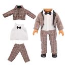 18 Zoll männliches Puppe Tuch Set, Verkleiden Kleidung Outfit Kostüm Zubehör, schwarz