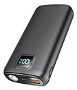 Portable-Charger-Power-Bank - 40000mAh Power Bank PD 30W and QC 4.0 Quick Charging Built-in Bright Flashlight LED Display 2 USB 1Type-C Output for Most Electronic Devices on The Market(Deep Black)