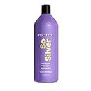 Matrix So Silver Purple Shampoo, Neutralizes Yellow Tones, Neutralizes Brassy Tones, Tones Blonde and Silver Hair, For Blonde, For Silver Hair, For Grey Hair, 1000ml (Packaging May Vary)