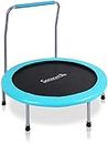 Serenelife Portable & Foldable Trampoline - 36" dia Springfree Rebounder Jumping Mat Safe for Kid w/ Padded Frame Cover and Handlebar and Carry Bag