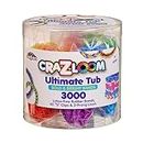 CRA-Z-ART 19186 CRA Z Ultimate Tub of Includes 3000 Colorful Latex Free Rubber Bands 40 'S' Clips and a 2 Prong Loom
