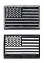 2 PCS USA American Flag Patches Schwarz & Grau Amerikanische Flagge Militäruniform Emblem Patch Loop & Haken Befestigungen An Taktischen Rucksäcke Kleidung Zahnrädern Befestigen