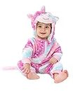 MICHLEY Unisex Baby Boy Girl Hooded Romper Winter Animal Cosplay Jumpsuit Outfits, Unicorn, 2-5months, Size 70
