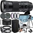 Sigma 150-600mm 5-6.3 Contemporary DG OS HSM Lens for Nikon F-Mount with 3 Pcs Filter Kit (UV/CPL/FLD) + Full Size Tripod + Case + A-Cell Accessory Bundle