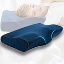 Ardith Memory Foam Pillow for Neck Pain Relief, Adjustable Ergonomic Cervical Pillow for Sleeping, Orthopedic Neck Pillow with Washable Cover, Bed Pillows for Side (I-Blue Pillow)