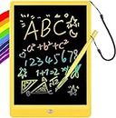 Proffisy LCD Writing Tablet, 10 inch Multicolor E-Note Pad for Kids Adults Drawing, Learning, Playing, Portable Handwriting Electronic Board for Home School Outdoor (Yellow)
