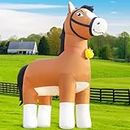DomKom 9FT Christmas Giant Clydesdale Horse Inflatables Blow up Animals Cute, Decorations Outdoor Yard Built-in LED Lights Big Large Decor Party Farm Lawn Holiday Outside