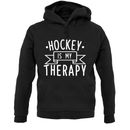 Hockey ist meine Therapie - Hoodie / Kapuzenpullover - Feld - Eis - Fan - Spieler - Team - Sport