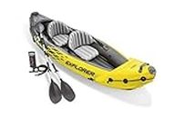 VWretails kayak set twoperson aluminum oars air pump sporty fun streamlined design easy paddling durable construction punctureresistant inflatable seats backrests lakes rivers whitewater lightweight portable (Multicolor)