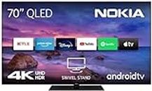 Nokia 70 Pulgadas (177cm) QLED 4K UHD Televisor Smart Android TV (Netflix, Prime Video, Disney+), Control de voz: Asistente de Google, control remoto iluminado, Dolby Vision - QN70GV315ISW - 2023