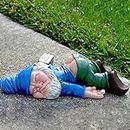 IcyAits Funny Drunk Dwarf Garden Gnome Statues Decoration, Creative Dwarf Garden Statue Decoration, Drunk Gnome Resin Sculpture Novelty Gift for Outdoor Indoor Patio Yard Lawn Porch Ornament Decor