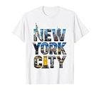 New York City Skyline Typography, NYC Collage T-Shirt