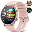 Smart Watch, Blood Pressure Watches for Women, Fitness Tracker with Heart Rate Monitor Blood Oxygen Tracking, Waterproof Women Smartwatch iPhone Android Reloj Inteligente para Mujer, 1.4'' Round Pink