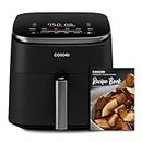 COSORI Air Fryer TurboBlaze 6Qt, 9-in-1 Airfryer, 5 Speeds Dry, Roast, Proof, 15-MINS In-App Recipes, Compact, Quickly Cook, 95% Less Oil for Healthy Meals, Easy Clean, Dark Gray