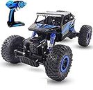 Octra Remote Control Car 2.4Ghz RC Cars 4WD Powerful All Terrains RC Rock Crawler Electric Radio Control Cars Off Road RC Monster Trucks toys with 2 Batteries for Kids Boys Blue