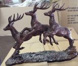 Raz Imports Christmas reindeer 3 leaping deer 3411117 9” tall 12” long glisten
