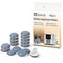 GINOYA Kitchen Appliance Sliders, 16pcs Adhesive Gliders for Air Fryer Bread Machine, Coffee Makers, Blenders, Aid Mixer and Pot (Grayish Blue)