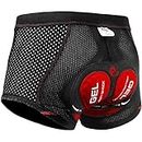 X-TIGER Men's Cycling Underwear Shorts 5D Padded Gel,MTB Biking Shorts Pants with Breathable,Adsorbent Design Black Red