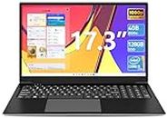 SGIN Laptop, 17.3 Inch Laptops Computer, 4GB DDR4 128GB SSD Notebook with Intel Core i3 Processor (up to 2.4 GHz), Webcam, Mini HDMI, USB3.2 * 2, Dual WiFi, Type-C (i3)