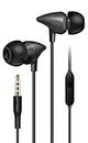 Meyaar Beex Abhinandan Wired Durable Metal Earphones Earbuds with Microphone & Deep Bass Clear Sound Noise Isolating in Ear Headphones, Stereo Ear Buds for Cell Phones, Laptop, Tablet (Metal Black)