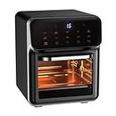 Convection Oven with Built-in baking light, 1500W 16L Air Fryer Combo for Grill/Pizza/Baking/Dried Fruit, Top and bottom triple bake, 60min free timer