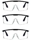 XDLB Exclusive Protection googles l Safety glasses l Safety Goggles l Wood industrial lab riding swimming chimcal dust cleaning Protection glass (Pack of 3)