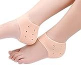 MILLENSIUM Silicone Gel Heel Pad Socks For Heel Swelling Pain Relief, Anti Crack Full Length Dry Hard Cracked Heels Repair Cream Foot Care For Men And Women (Half length) (1 Pair)