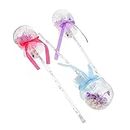 Didiseaon 5pcs Fairy Wand Heart Decor Kids playset Wedding Glow Sticks Decorative Ball Stick Props Flash Child