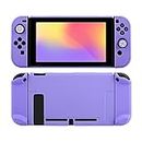 FANPL Case for Nintendo Switch, Hard Shell Cute Protective Case Cover for Switch and Joy Con Controller with 2 Flower Thumb Grips - Comfortable Touch (Purple)