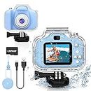 Yoophane Kids Waterproof Camera Gifts for 6 7 8 9 10 Year Old Boys Action Kids Camera for Boys Age 3-12 Christmas Birthday Gifts Underwater Video Recorder with 32GB SD Card (Blue)