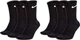 Nike SX7664 Lot de 6 paires de chaussettes de tennis pour homme et femme blanc/gris/noir Taille 34 36 38 40 42 44 46 48 50 Couleur : noir, Taille : 42-46