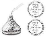324 Hugs and Kisses from the new Mr. & Mrs. Hershey Kiss Wedding Stickers, Chocolate Drops Labels Stickers For Weddings, Bridal Shower Engagement Party, Hershey's Kisses Party Favors Decor