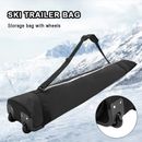 200 cm bolsa de remolque de esquí con ruedas para viajes aéreos plegable equipo exterior negra