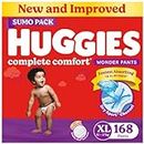 Huggies Complete Comfort Wonder Pants Extra Large (XL) Size (12-17 Kgs) Baby Diaper Pants, 168 count| India's Fastest Absorbing Diaper with upto 4x faster absorption | Unique Dry Xpert Channel