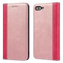 Cavor for iPhone 7 Plus Case, iPhone 8 Plus Case,Premium Leather Folio Flip Wallet Case Cover Magnetic Closure Book Design with Kickstand Feature & Card Slots(5.5")-Pink
