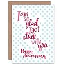 Wee Blue Coo CARD ANNIVERSARY WEDDING STUCK WITH YOU GIFT