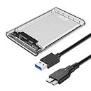 EVM 2.5" SATA SSD Casing USB 3.0 - Portable External Hard Drive/SSD Transparent Case Cover - Fast Transfer Speeds Upto 5Gbps, On-The-Go Storage & Data Backup (ESC-TP01)