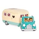 Li’l Woodzeez – Happy Camper Blue with Detachable Toy Vehicle – 40 Pcs Dollhouse Playset Including Furnitures, Play Food & Kitchen Accessories for Kids Age 3+