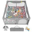 Valquid Baby Playpen, 180X150cm Extra Large Play Pen Babies and Toddlers with Impact Foam and Breathable Mesh, All-Around Safety for Baby, Perfect for Indoor & Outdoor