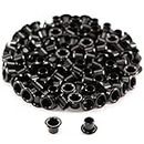 Asiatic 100 pcs Metal Eyelet for Grommet Hole Perfect for Crafts/Costume Design/Kids Clothing/Boutique Accessories/Costume Decorating and DIY Items 7mm, Inner 3mm, Height 5mm / Inner 4mm (Black).